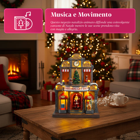 saint joy casa di babbo natale animata luci led musica e movimento ean 8050043127365