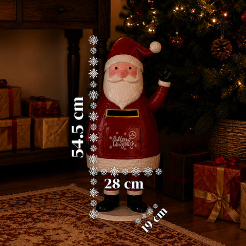saint joy dear santa statua babbo natale porta lettere in metallo sportello ad apertura manuale altezza 545 cm dimensioni 28x19x545 cm ean 8050043127785