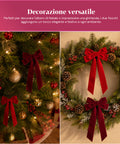 saint joy fiocchi per albero di natale in velluto set 2 bordeaux e rosso ean 8050043127990