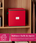 saint joy organizer per 64 palline di natale in tessuto oxford e tnt con coperchio e manici ean 8050043127556