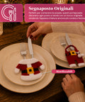 saint joy portaposate natalizi babbo natale set 6 pezzi in tnt e poliestere ean 8050043128065