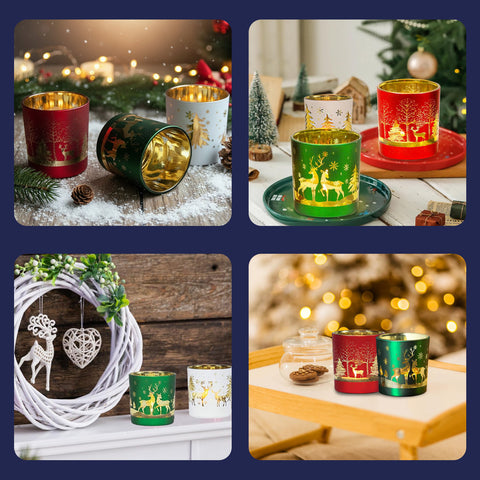 saint joy set di 3 portacandele decorativi in edizione limitata natalizia in vetro ean 8050043127624