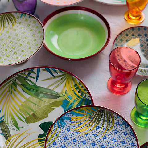 tognana set piatti 18 pezzi porcellana tropicale lavabile microonde e forno ean 8056444301205