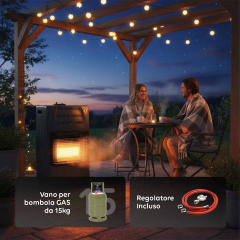 wintem buddy stufa a gas pieghevole potenza 42kw con 3 livelli di riscaldamento ean 8056819043532