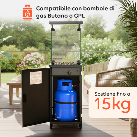 wintem caminetto a gas da esterno con roccia lavica e ruote 12kw ean 8052286432114