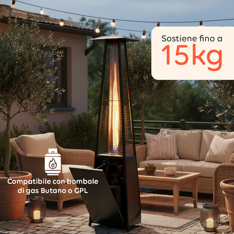 wintem stufa a gas da esterno a piramide con termostato regolabile 12kw ean 8052286432091