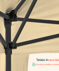 zendea gazebo 3x3mt per esterni con copertura impermeabile e telaio in acciaio ean 8015361713188
