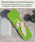 Lettino da sole per massimo relax e comfort superiore, dimensioni 188x55x24cm studiato per accoglierti al meglio senza ingombri