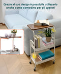 avilia carrello portaoggetti in metallo con mensola in legno e ruote ean 8056819053388