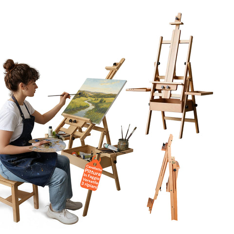 avilia cavalletto da pittore in faggio 122x44x40 cm con altezza regolabile ean 8052879010071