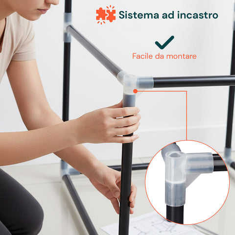 avilia home appendiabiti con 6 ripiani e asta porta grucce struttura solida ean 8056819052916