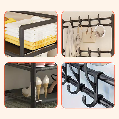 avilia home appendiabiti multiuso con 5 ripiani in tnt e 2 aste portabiti capienza 10 paia ean 8056819052909