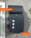 avilia home cassetta postale a muro moderna in acciaio inox con finestra nome e 2 chiavi ean 8052879011153