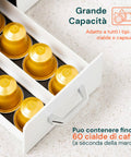 avilia home organizer porta capsule porta cialde 9 scomparti e 2 cassetti multiuso bianco ean 8052879011016