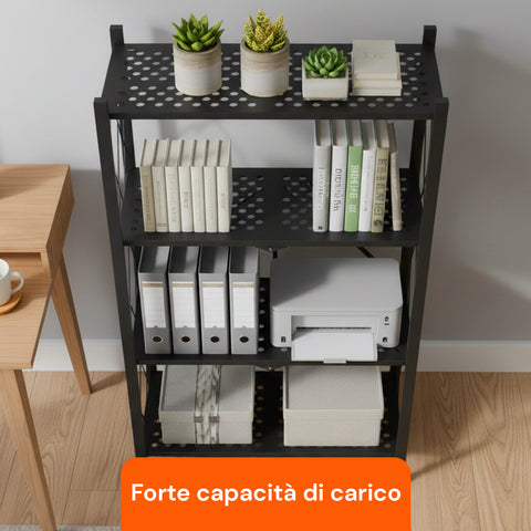 avilia home scaffale mobile pieghevole 4 livelli con ruote girevoli bloccabili ean 8052879010484