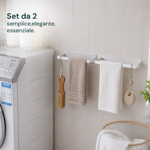 avilia home set 2 organizer magnetici per grucce bianchi in acciaio supporto salvaspazio verticale per armadio e cabina portata 10 kg ean 8052879011962