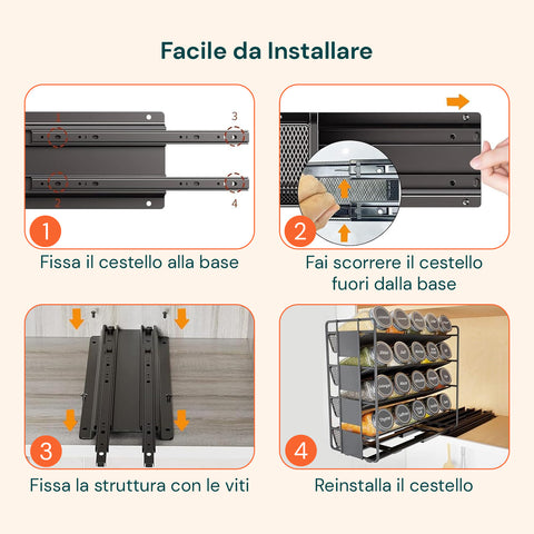 avilia portaspezie estraibile da armadietto con 20 barattoli in vetro ed etichette ean 8056819053562