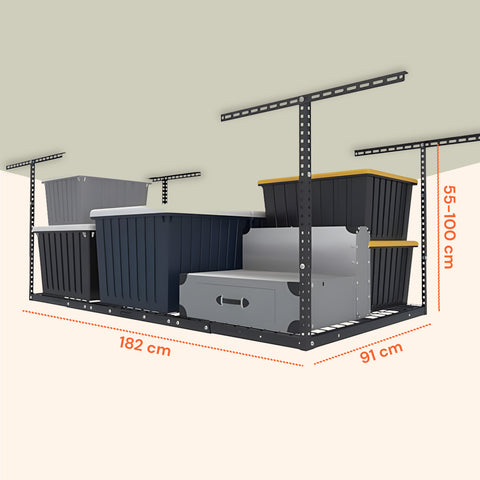 avilia scaffale da soffitto in acciaio regolabile 183x91 cm portata 200 kg ean 8052879010149
