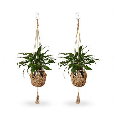 avilia set 2 portavasi in macrame intrecciato a mano con ganci a s ean 8056819053371