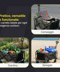 daimann carrello pieghevole da esterno taglia l 90kg taglia xl 120kg con ruote ean 8056590070642