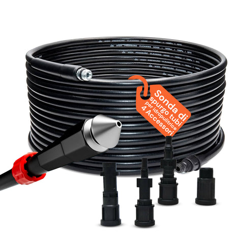 daimann kit sonda spurgo 15 m per idropulitrice con 4 adattatori universali ean 8056590070390