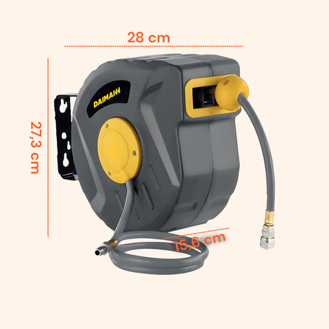 daimann tubo aria compressa 10m avvolgitore automatico con staffa da parete ean 8056590070246