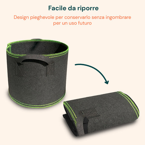 daimann vasi da coltivazione in tessuto con manici 10 75l set da 5 ean 8056590070314