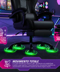 nexor sedia gaming reclinabile con poggiapiedi estraibile cuscino lombare e poggiatesta ean 8052879011771