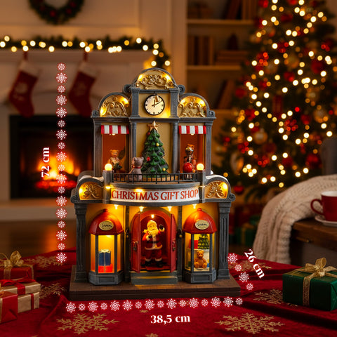 saint joy casa di babbo natale animata luci led musica e movimento ean 8050043127365