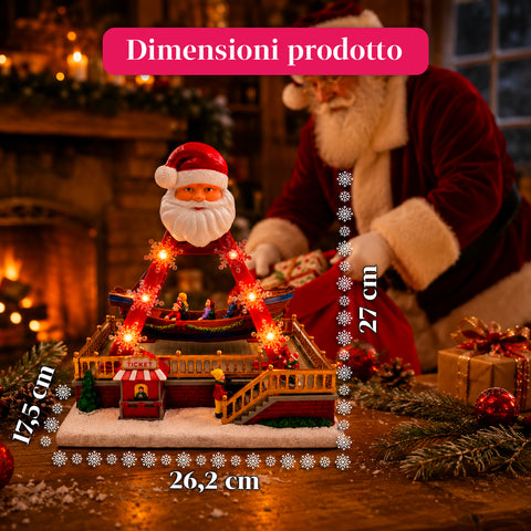 saint joy giostra natalizia luminosa santasail 27 cm con barca in movimento luci led e melodie natalizie selettore luci o luci e musica usb o batterie ean 8050043127747