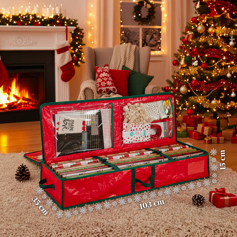 saint joy organizer multiuso per addobbi natalizi in tessuto oxford con manici e tasche ean 8050043127549