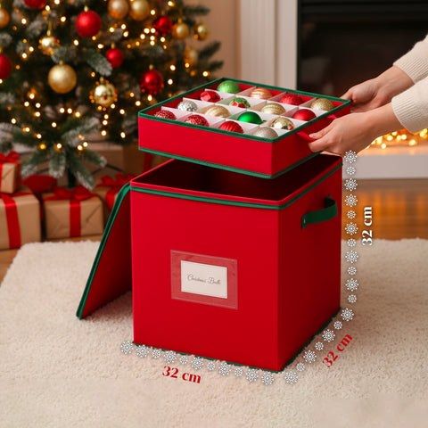 saint joy organizer per 64 palline di natale in tessuto oxford e tnt con coperchio e manici ean 8050043127556