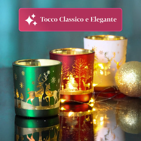 saint joy set di 3 portacandele decorativi in edizione limitata natalizia in vetro ean 8050043127624