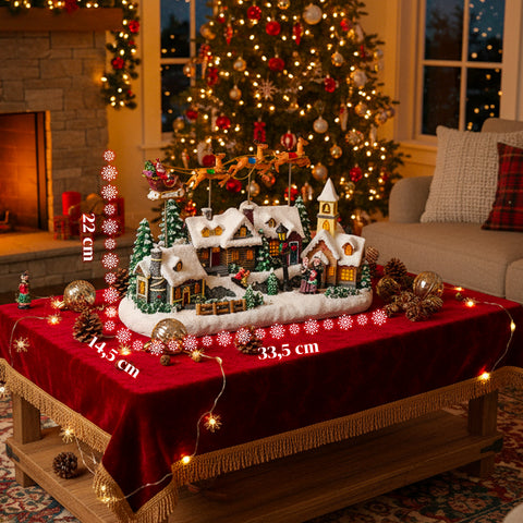 saint joy villaggio di natale animato frostvale con luci led musica e slitta in movimento ean 8050043127440