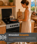 wintem cucina a gas 50x50 cm con forno a gas 49 litri 4 fuochi di diversa potenza valvole di sicurezza e coperchio ean 8056819078930