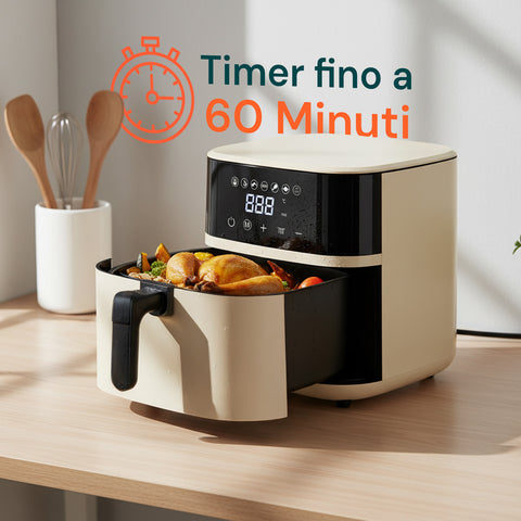 wintem friggitrice ad aria 45l con display led touch e 7 programmi di cottura 1800w ean 8052286432213