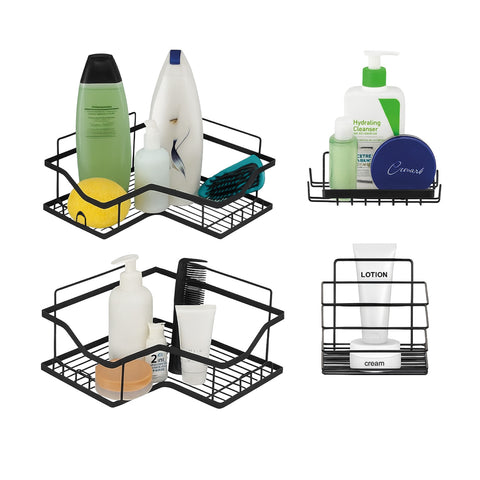 avilia home kit 4 mensole adesive da parete in metallo con ganci senza fori ean 8052879010996