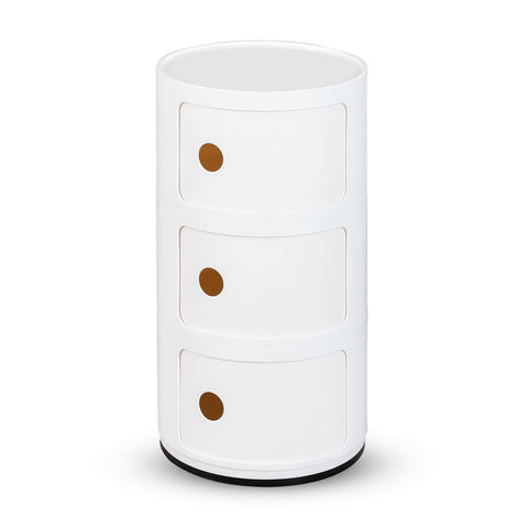 avilia home mobiletto rotondo con cassetti scorrevoli comodino moderno in abs ean 8052879010989