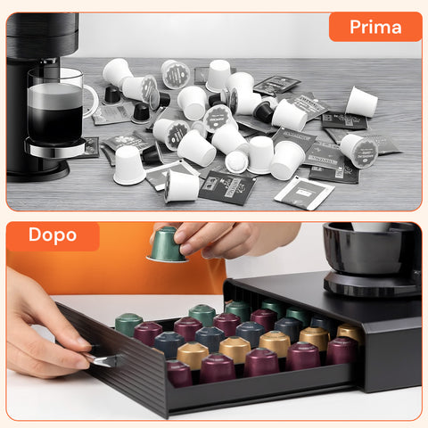 avilia home organizer capsule caffe 1 cassetto nero elegante capienza 50 capsule ean 8052879011023