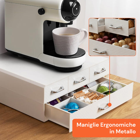 avilia home organizer per cialde e capsule caffe 4 cassetti design salvaspazio ean 8052879010583