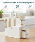 avilia home organizer porta capsule porta cialde 9 scomparti e 2 cassetti multiuso bianco ean 8052879011016