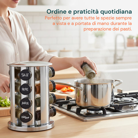 avilia home porta spezie girevole 360 da cucina con 16 barattoli inclusi ean 8052879010859