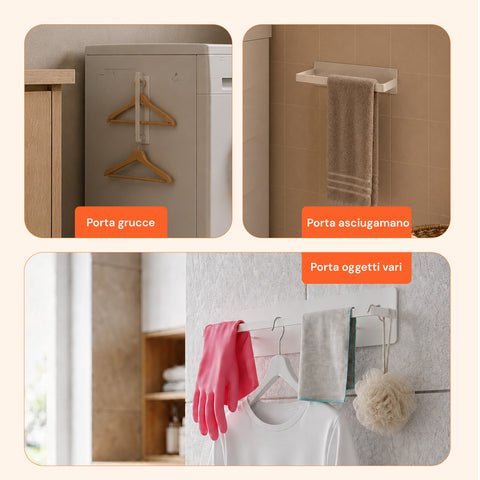 avilia home set 2 organizer magnetici per grucce bianchi in acciaio supporto salvaspazio verticale per armadio e cabina portata 10 kg ean 8052879011962