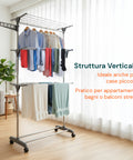 avilia home stendibiancheria verticale 3 livelli con ruote e bracci estensibili pieghevoli ean 8052879010309
