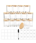 avilia set 15 barattoli in vetro per candele da 170 ml con coperchio in bambu ean 8056819053593