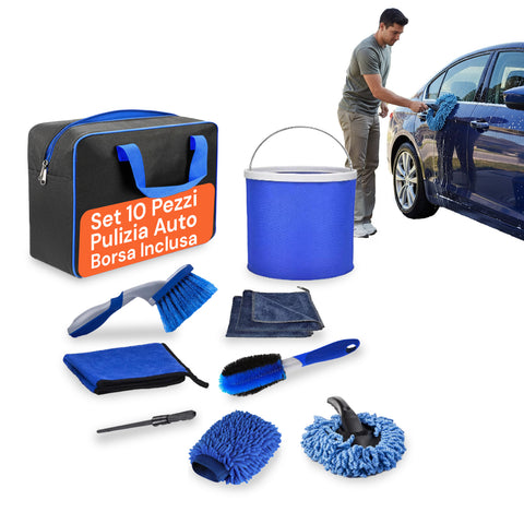 daimann kit pulizia auto professionale con 16 pezzi in morbido tessuto chenille ean 8056590070321