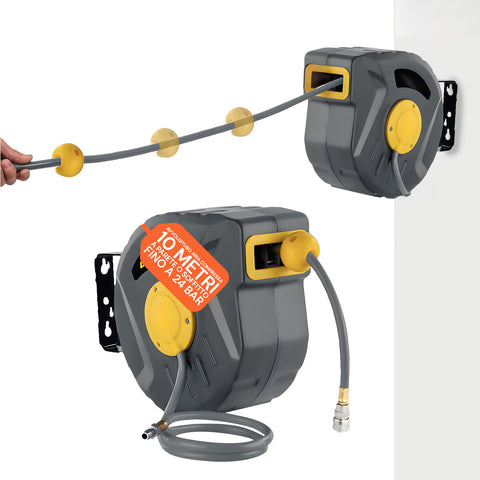 daimann tubo aria compressa 10m avvolgitore automatico con staffa da parete ean 8056590070246