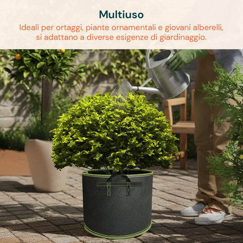 daimann vasi da coltivazione in tessuto con manici 10 75l set da 5 ean 8056590070314