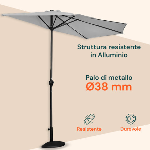 garden friend ombrellone da giardino in alluminio con telo in poliestere 27x23m tortora ean 8023755068585