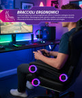 nexor sedia gaming reclinabile con poggiapiedi estraibile cuscino lombare e poggiatesta ean 8052879011771